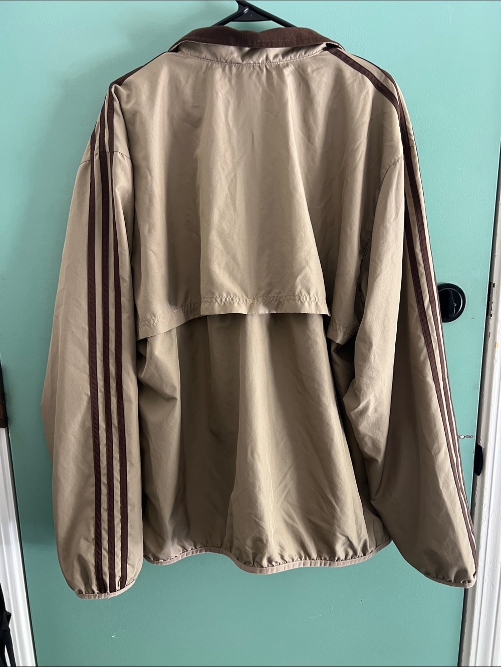 adidas Men’s Beige and‎ Brown Half-Zip Windbreaker Men’s XL - Picture 6 of 6